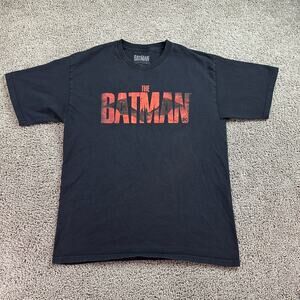The Bat Man Shirt Mens Large Black Red DC Comics Super Hero Short Sleeve